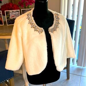 White vintage jacket with beautiful rhinestones